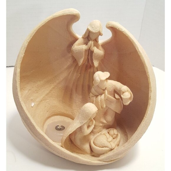 Christmas Sand Art Nativity Scene Tea Candle Holder Holy Family - Picture 2 of 9